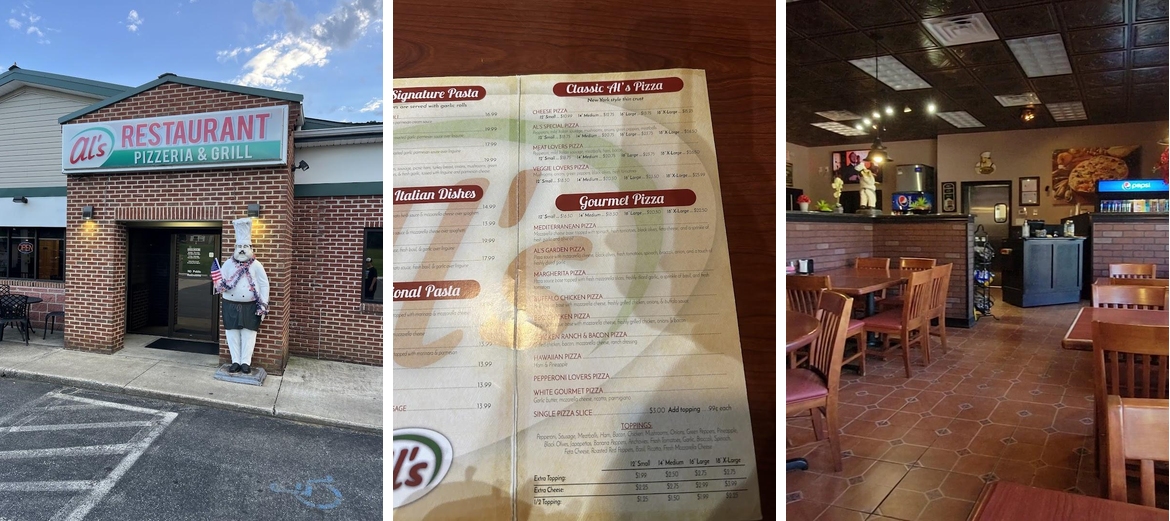 Al's Restaurant Pizzeria & Grill Menu