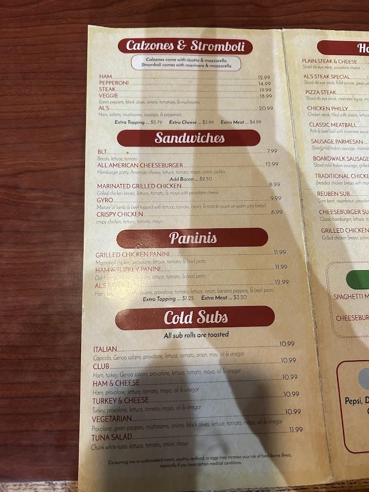 Al's Restaurant Pizzeria & Grill Menu image 3