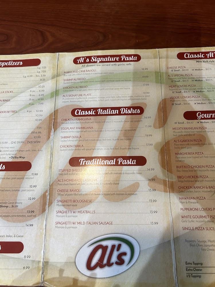 Al's Restaurant Pizzeria & Grill Menu image 4